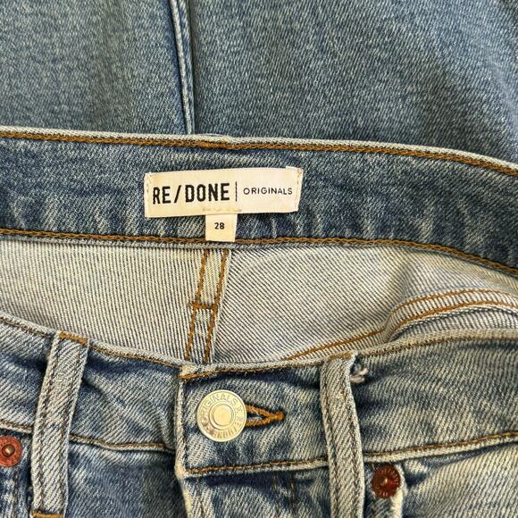 Redone Originals Ultra High-Rise Stove Pipe Jeans in LivedLight Size 28 - Picture 3 of 4